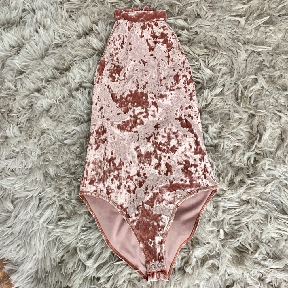 Samon Colored Suede Bodysuit